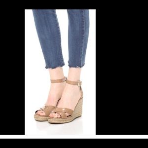 SALE! NIB! Dark nude patent espadrille wedges!